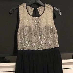 Full Length Black and Ivory Erin Formal Gown